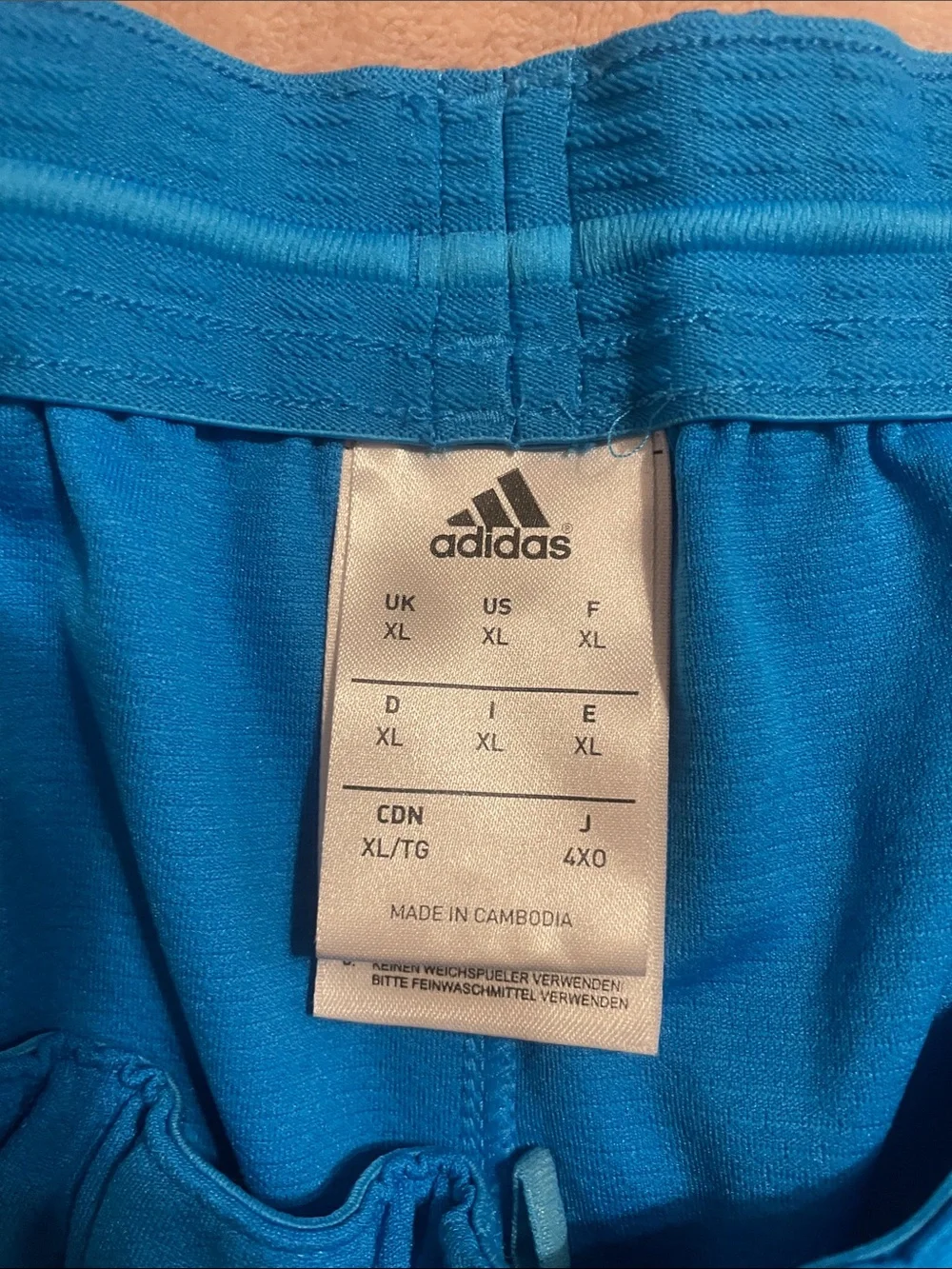 adidas Men's Bright Blue Athletic Shorts with Black Side Panels